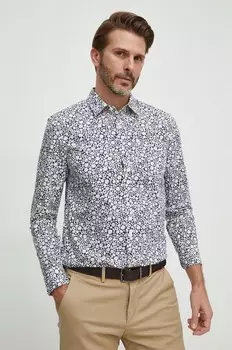 Хлопковая рубашка United Colors of Benetton, темно-синий