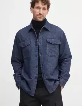 Хлопковая рубашка United Colors of Benetton, темно-синий