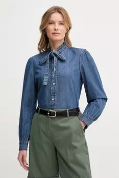 Хлопковая рубашка United Colors Of Benetton, темно-синий