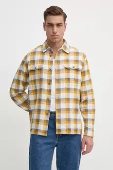 Хлопковая рубашка United Colors of Benetton, желтый