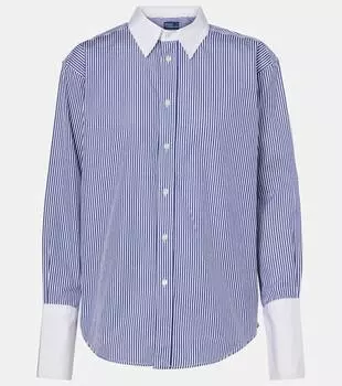 Хлопковая рубашка в бенгальскую полоску Polo Ralph Lauren, 1322 White/Fall Royal