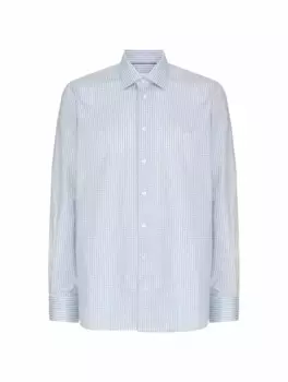 Хлопковая рубашка в клетку Eton, синий