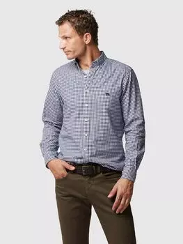 Хлопковая рубашка в клетку с длинными рукавами Rodd & Gunn Superfine Gunn, цвет Snow