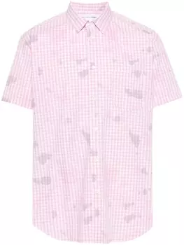 Хлопковая рубашка в клетку в мелкую клетку Comme Des Garons Рубашка, розовый