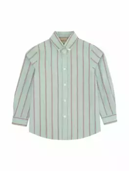 Хлопковая рубашка в полоску Gucci, мультиколор