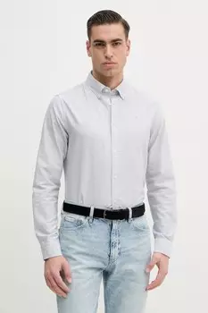 Хлопковая рубашка в полоску Oxtown Tailored Shirt Barbour, серый