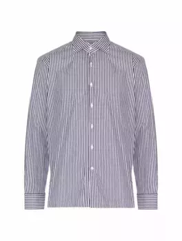 Хлопковая рубашка в полоску Sonrisa, тёмно-синий