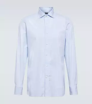 Хлопковая рубашка в полоску Zegna, синий