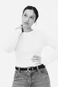 Хлопковая рубашка в рубчик H&M, белый