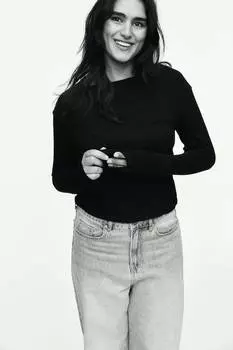 Хлопковая рубашка в рубчик H&M, черный