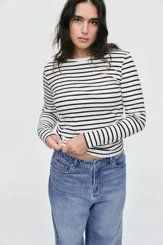 Хлопковая рубашка в рубчик H&M, мультиколор