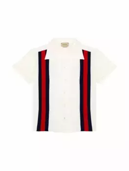 Хлопковая рубашка Web Gucci, белый