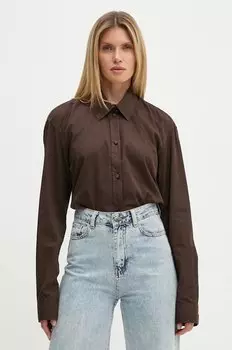Хлопковая рубашка Won Hundred, коричневый