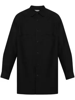 Хлопковая рубашка Yohji Yamamoto, черный
