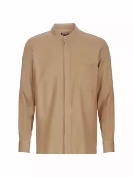 Хлопковая рубашка Zegna, коричневый