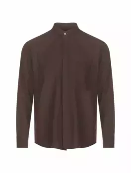 Хлопковая рубашка Zegna, коричневый