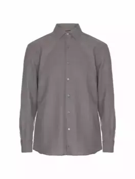 Хлопковая рубашка Zegna, серый