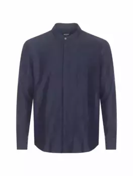 Хлопковая рубашка Zegna, тёмно-синий