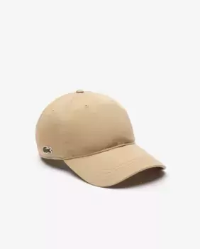 Хлопковая саржевая бейсболка унисекс Lacoste, бежевый