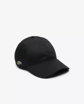 Хлопковая саржевая бейсболка унисекс Lacoste, чёрный