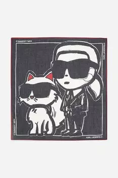 Хлопковая шаль Karl Lagerfeld, черный