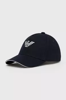 Хлопковая шапка 627920.CC990.NOS Emporio Armani, темно-синий