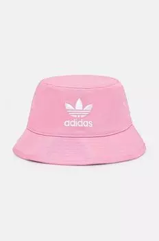 Хлопковая шапка Adicolor adidas Originals, розовый