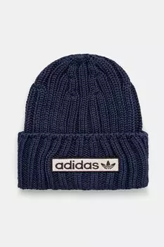 Хлопковая шапка Adidas Originals, темно-синий