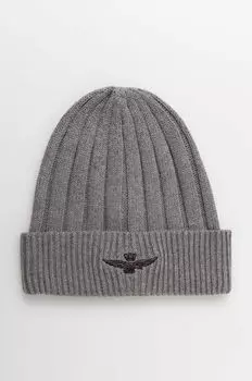 Хлопковая шапка Aeronautica Militare, серый