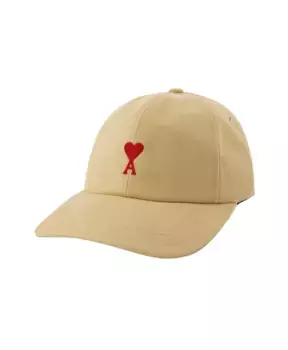 Хлопковая шапка Ami Paris, бежевый