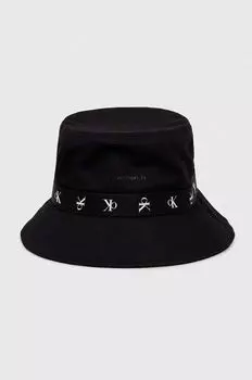 Хлопковая шапка Calvin Klein Jeans, черный