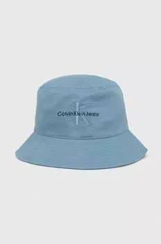 Хлопковая шапка Calvin Klein Jeans, синий