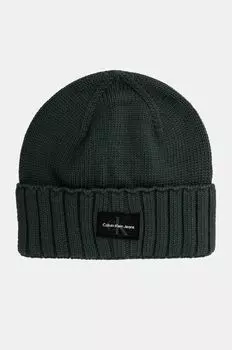 Хлопковая шапка Calvin Klein Jeans, зеленый