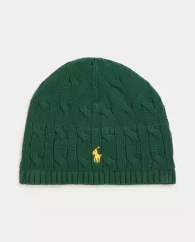 Хлопковая шапка для мальчика с вышитой лошадью Polo Ralph Lauren, зеленый