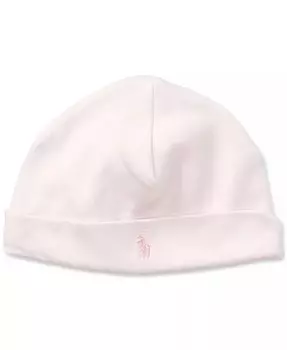 Хлопковая шапка для маленьких девочек Polo Ralph Lauren, цвет Delicate Pink