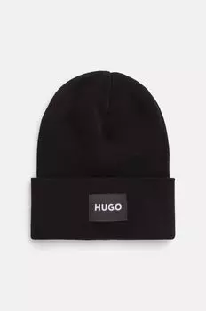 Хлопковая шапка Hugo, черный
