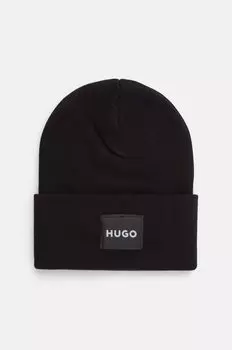 Хлопковая шапка Hugo, черный