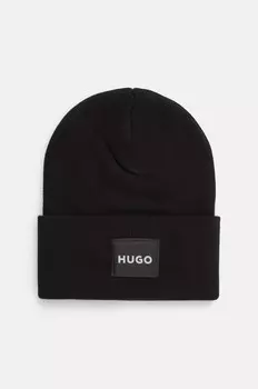 Хлопковая шапка HUGO, черный