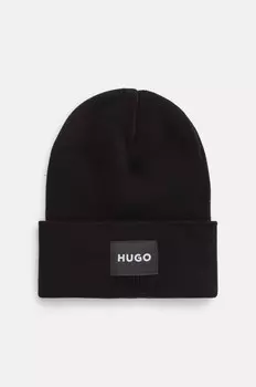 Хлопковая шапка HUGO, черный