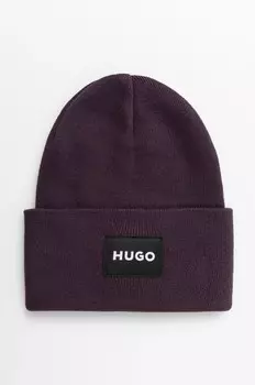 Хлопковая шапка Hugo, фиолетовый