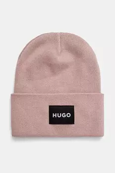 Хлопковая шапка HUGO, розовый