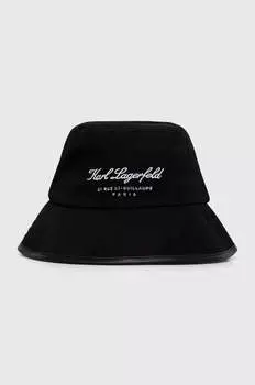 Хлопковая шапка Karl Lagerfeld, черный
