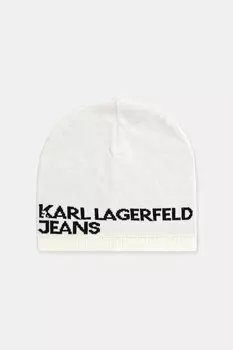 Хлопковая шапка Karl Lagerfeld Jeans, бежевый