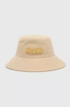 Хлопковая шапка Moschino, бежевый