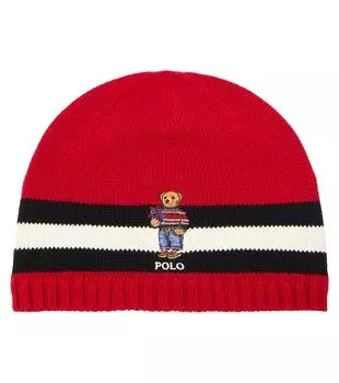 Хлопковая шапка polo bear Polo Ralph Lauren Kids, мультиколор