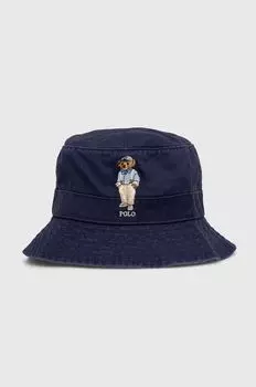 Хлопковая шапка Polo Ralph Lauren, темно-синий