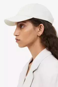 Хлопковая шапка с козырьком H&M, белый