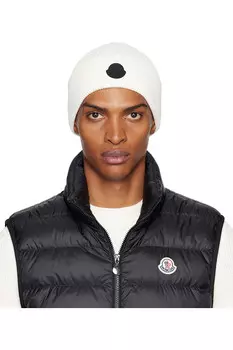 Хлопковая шапка с логотипом Moncler, белый