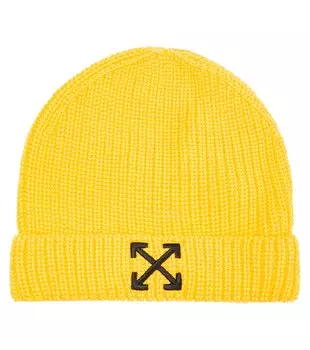 Хлопковая шапка с логотипом Off-White Kids, желтый