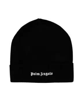 Хлопковая шапка с логотипом Palm Angels, черный